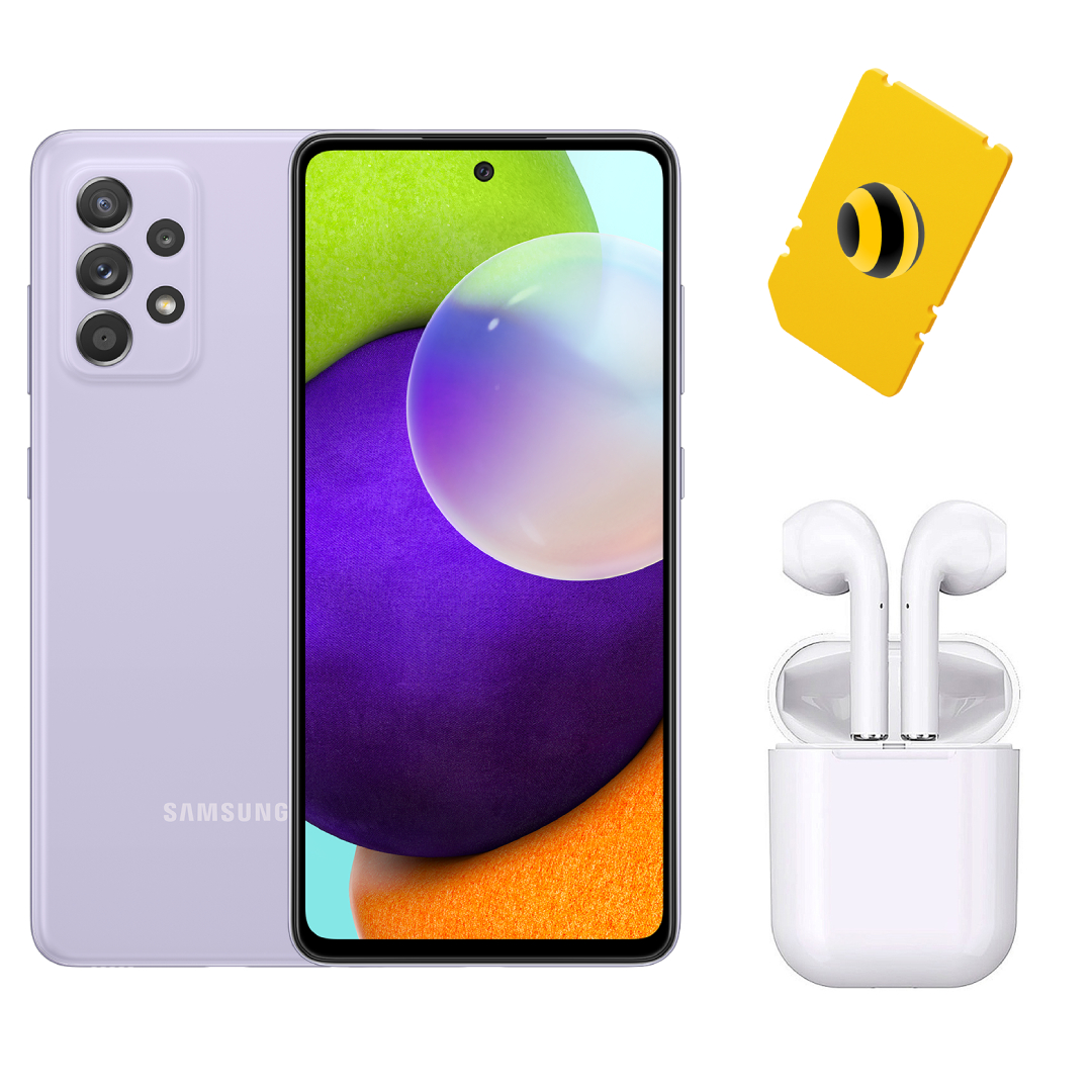 Смартфон Samsung SM-A525F Galaxy A52 128Gb 6Gb лаванда моноблок 3G 4G 2Sim 6.5" 1080x2400 Android 12 64Mpix 802.11 b/g/n/ac NFC GPS GSM900/1800 GSM1900 Ptotect microSDXC max1024Gb