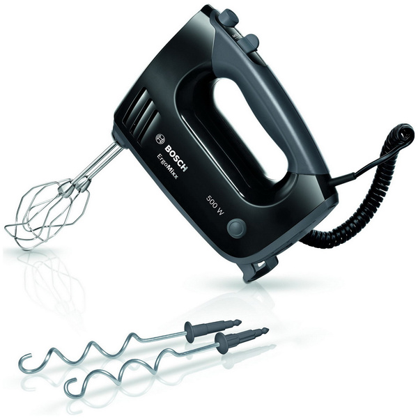 Миксер Bosch MFQ3650X [500 Вт, ручной, скоростей - 5, насадок - 4 шт, турборежим, черный, серый]