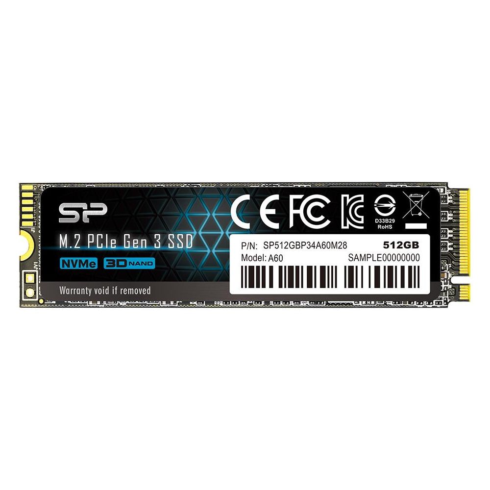 Silicon Power SSD 512Gb A60 SP512GBP34A60M28, M.2 2280, PCI-E x4, NVMe