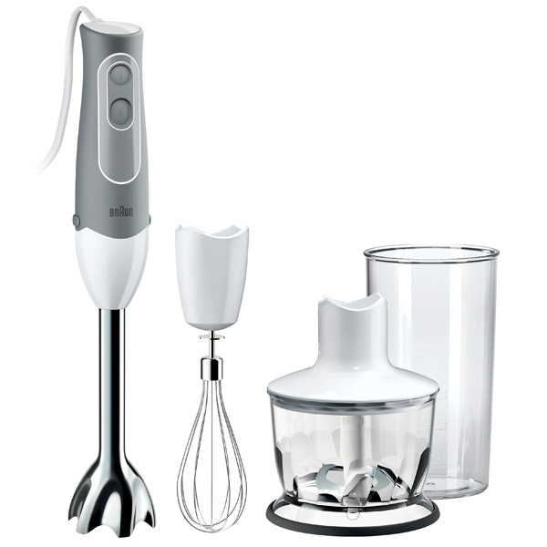 Блендер Braun MQ535 Sauce серый [600 Вт, скоростей - 2, турборежим, измельчитель, стакан, венчик]