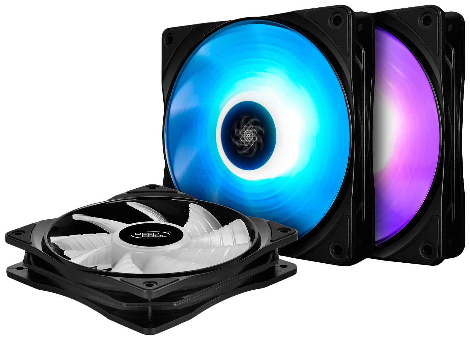 Вентилятор DEEPCOOL RF120 (3 IN 1) RGB 120x120x25мм (16шт./кор, 3xRF120, PWM, RGB подсветка, 500-1500об/мин) Retail