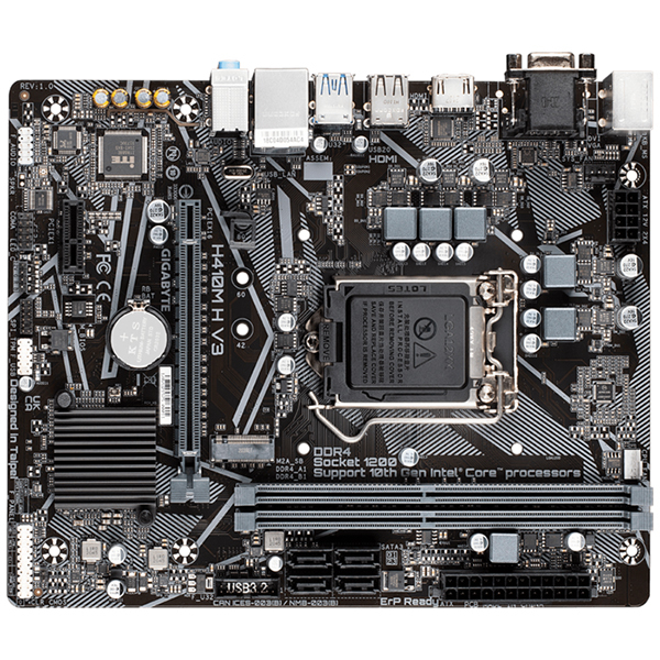 Материнская плата GIGABYTE H410M H V3 (LGA 1200/mATX/ Intel H510/2xDDR4/GbLAN/D-sub/HDMI)