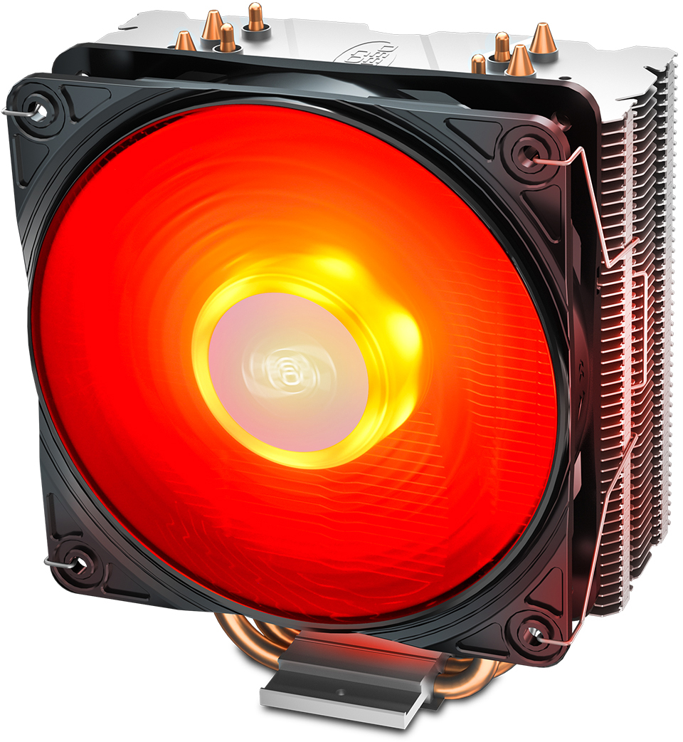 Кулер DEEPCOOL GAMMAXX 400 V2 RED LGA1366/115X/AM4/AM3/+/AM2/+/FM2/+/FM1 (20шт/кор, TDP 180Вт, PWM, Red Led Fan 120mm, 4 тепл. трубки прямого контакта ) RET