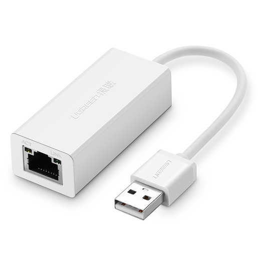 Адаптер сетевой UGREEN CR110 (20253) USB 2.0 10/100Mbps Ethernet Adapter. Цвет: белый UGREEN CR110
