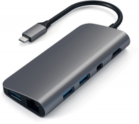 USB адаптер Satechi Aluminum Type-C Multimedia Adapter серый космос.