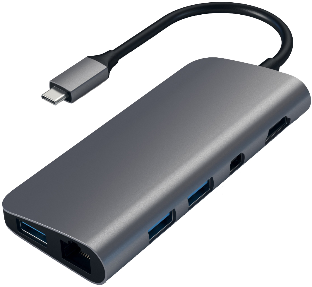USB адаптер Satechi Aluminum Type-C Multimedia Adapter серый космос.