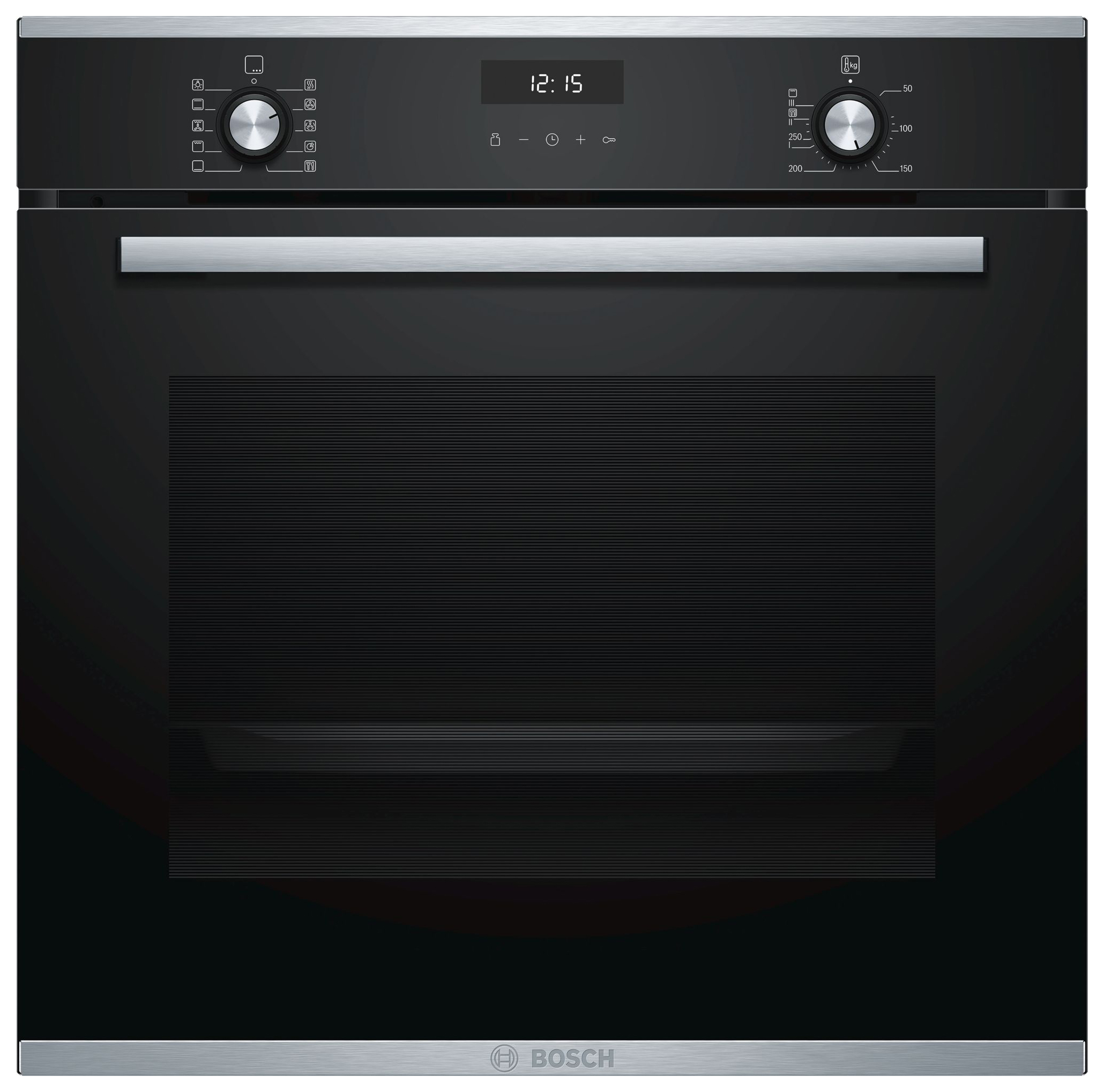 Электрический духовой шкаф Bosch Serie 6 HBG237YS0R [71 л, каталит., гриль, конв., сенсор, ст.-2, дисплей, черный, серебристый]