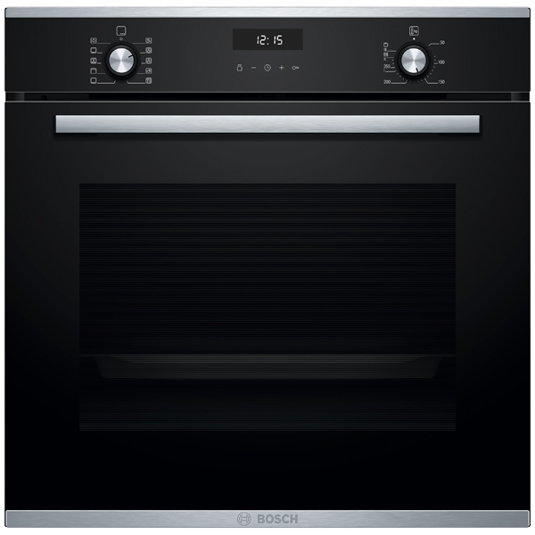 Электрический духовой шкаф Bosch Serie 6 HBG237YS0R [71 л, каталит., гриль, конв., сенсор, ст.-2, дисплей, черный, серебристый]