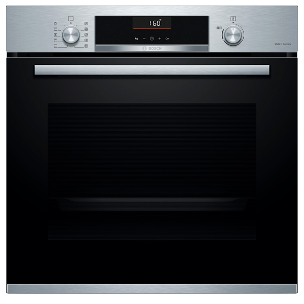 Электрический духовой шкаф Bosch Serie 6 HBG536ES0R [71 л, каталит., оч. паром, гриль, конв., сенсор, ст.-2, дисплей, серебристый, черный]