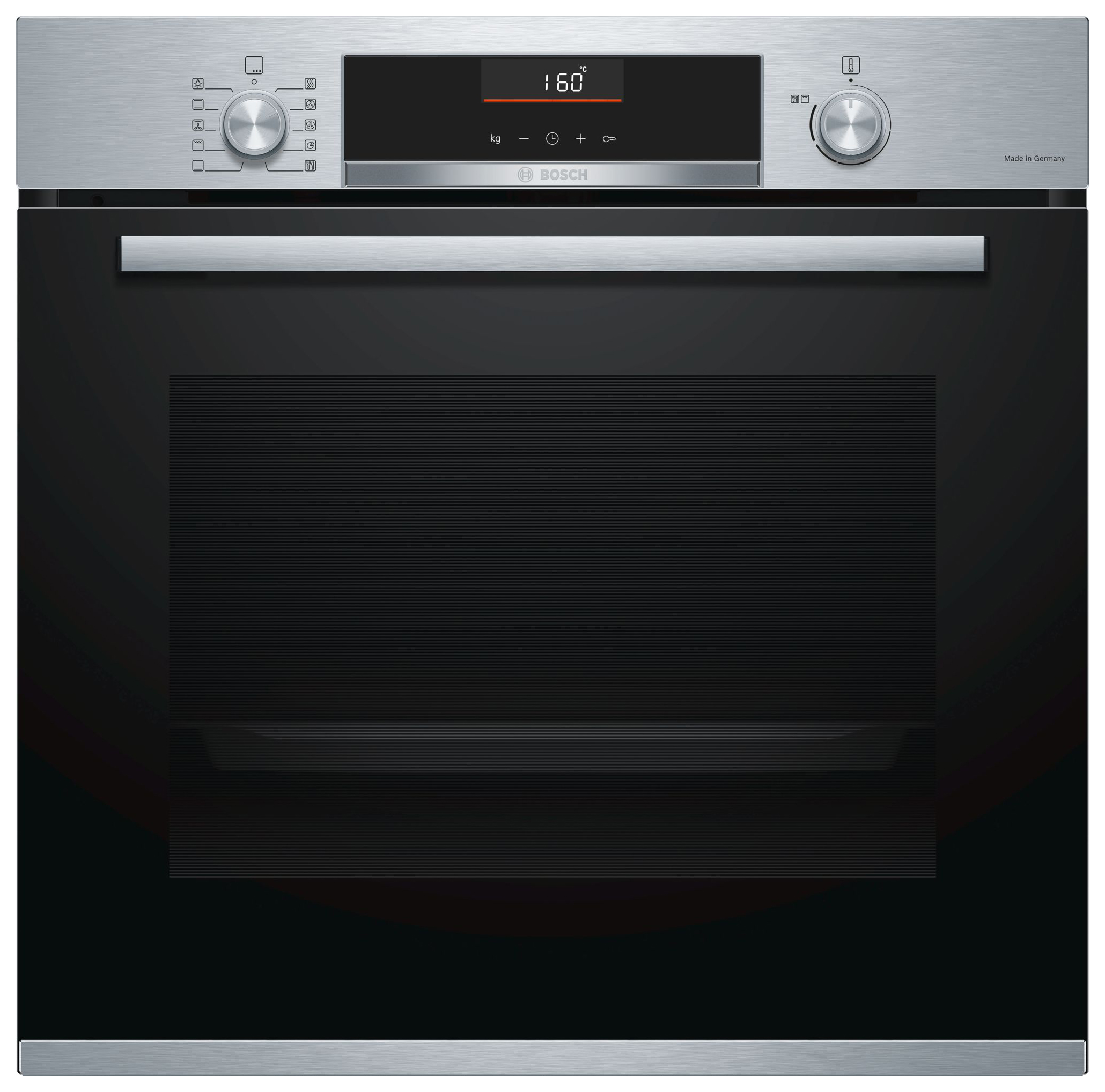 Электрический духовой шкаф Bosch Serie 6 HBG536ES0R [71 л, каталит., оч. паром, гриль, конв., сенсор, ст.-2, дисплей, серебристый, черный]