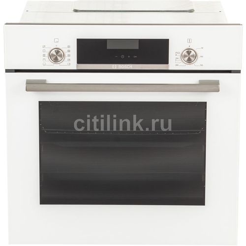 Электрический духовой шкаф Bosch Serie 6 HBJ558YW0Q [66 л, каталит., гриль, конв., дисплей, белый, серебристый, черный]