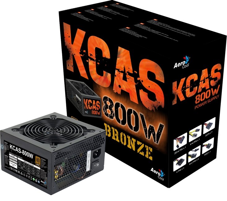 Блок питания 800W AeroCool KCAS-800W PLUS
