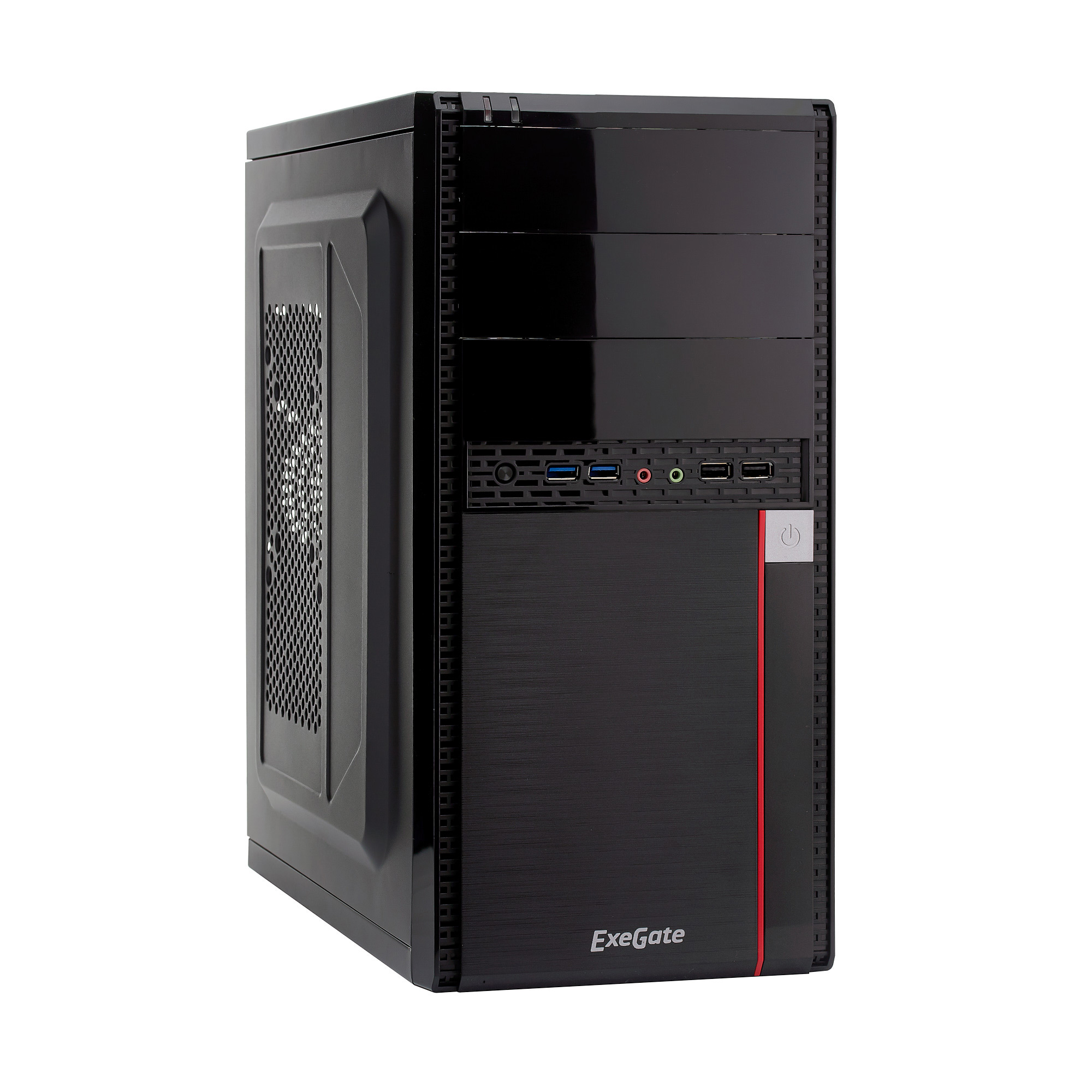 Корпус Minitower ExeGate MA-371X Black, mATX <UN600, 120mm> 2*USB+2*USB3.0, Audio