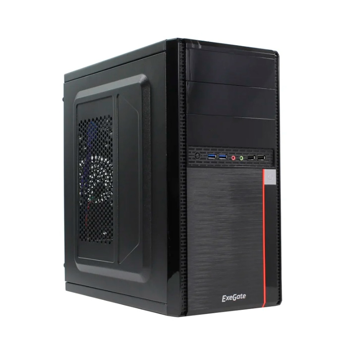Корпус Minitower ExeGate MA-371X Black, mATX <UN500, 120mm> 2*USB+2*USB3.0, Audio