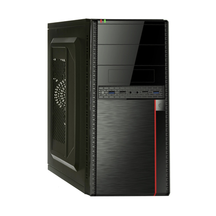Корпус Minitower ExeGate MA-371X Black, mATX <UN500, 120mm> 2*USB+2*USB3.0, Audio