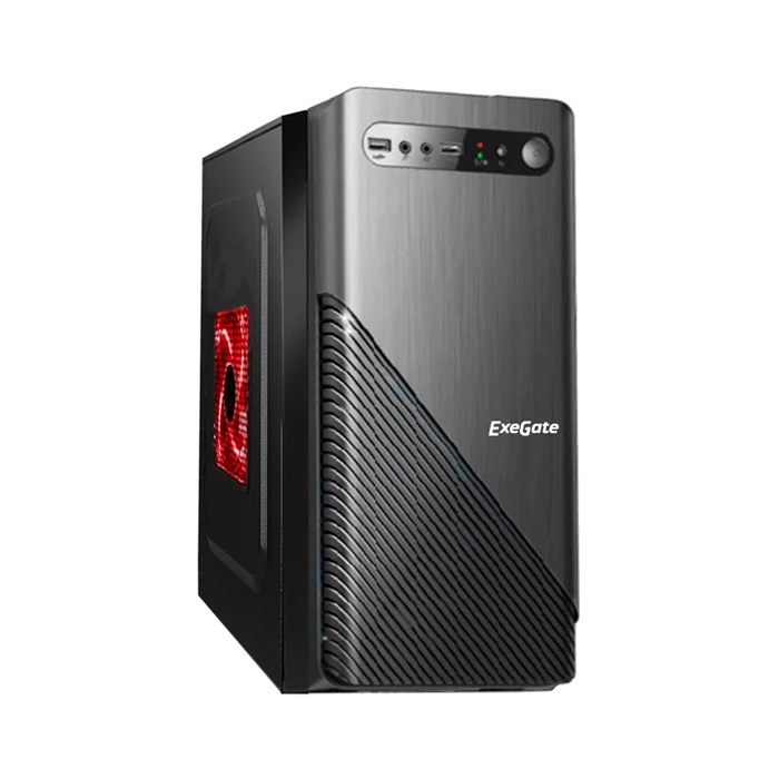 Корпус Minitower ExeGate BAA-103 Black, mATX, <AAA350, 80mm>, 2*USB, Audio