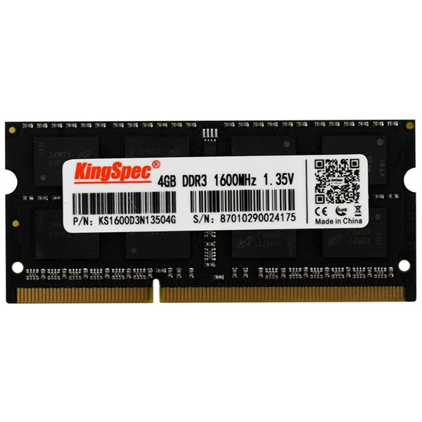 Оперативная память SODIMM KingSpec 4 ГБ [DDR3, 4 ГБ x 1, 1600 МГц, PC12800, тайминги: 11-11-11]