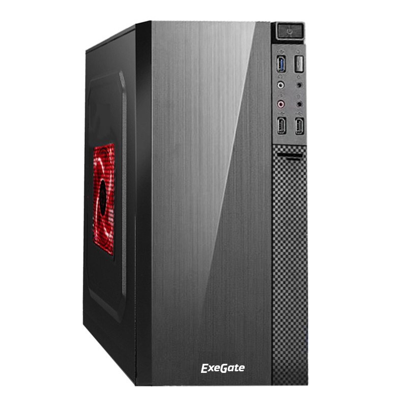 Корпус Minitower ExeGate BAA-104U Black, mATX, <AAA400, 80mm>, 2*USB+1*USB3.0, Audio