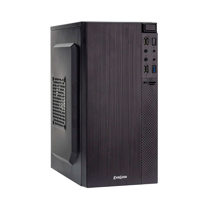 Корпус Minitower ExeGate BAA-104U Black, mATX, <AAA400, 80mm>, 2*USB+1*USB3.0, Audio
