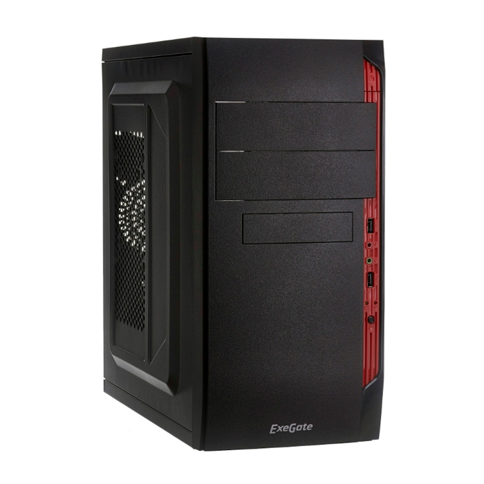 Корпус Minitower ExeGate QA-410 Black, mATX, <без БП> 2*USB, Audio