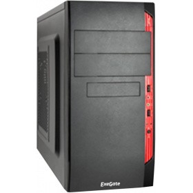 Корпус Minitower ExeGate QA-410 Black, mATX, <без БП> 2*USB, Audio