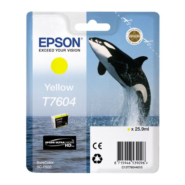 Картридж струйный Epson T7604 C13T76044010 желтый (2100стр.) (25.9мл) для Epson SureColor SC-P600