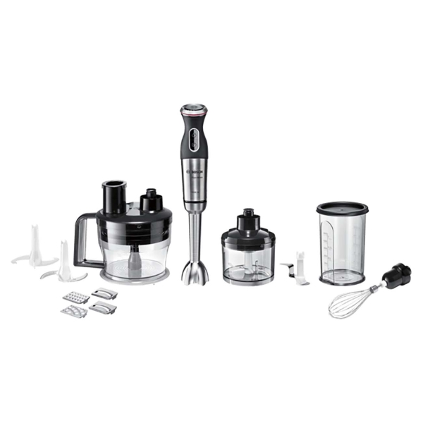 Блендер Bosch MS8CM6190 черный [1000 Вт, скоростей - 12, турборежим, измельчитель, стакан, венчик, кухонный комбайн]