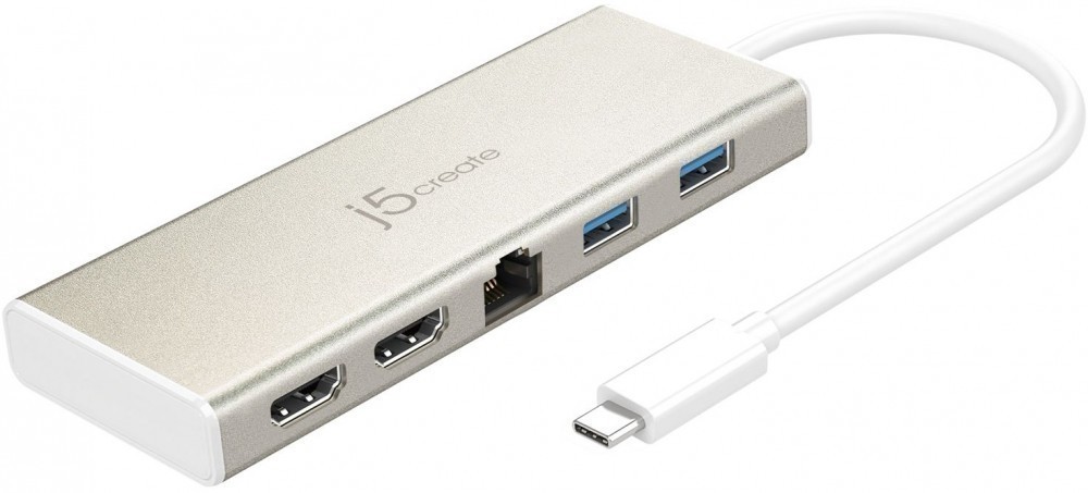 j5create USB Type-C Dual HDMI Mini Dock-Ethernet/ USB3.1 HUB/ PD2.0