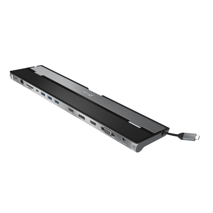 Док-станция j5create USB-C с поддержкой трёх дисплеев. Интерфейс: USB-C