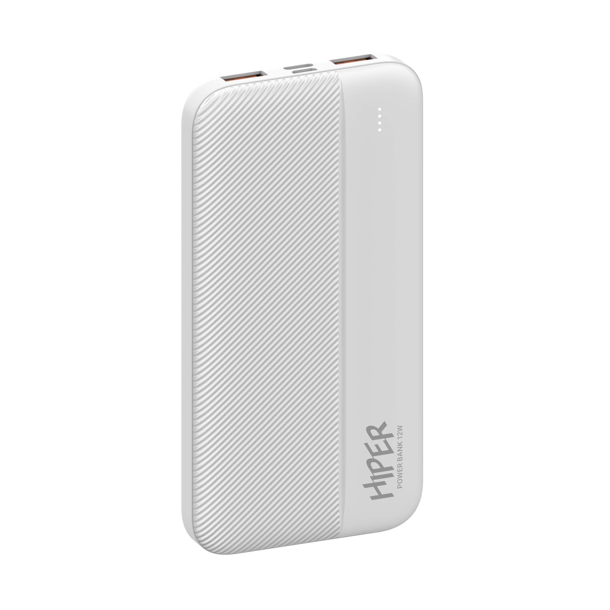 Портативный аккумулятор 10000 mAh Hiper SM (12W, 2xUSB, Li-pol, пластик, белый) [SM10000 White]