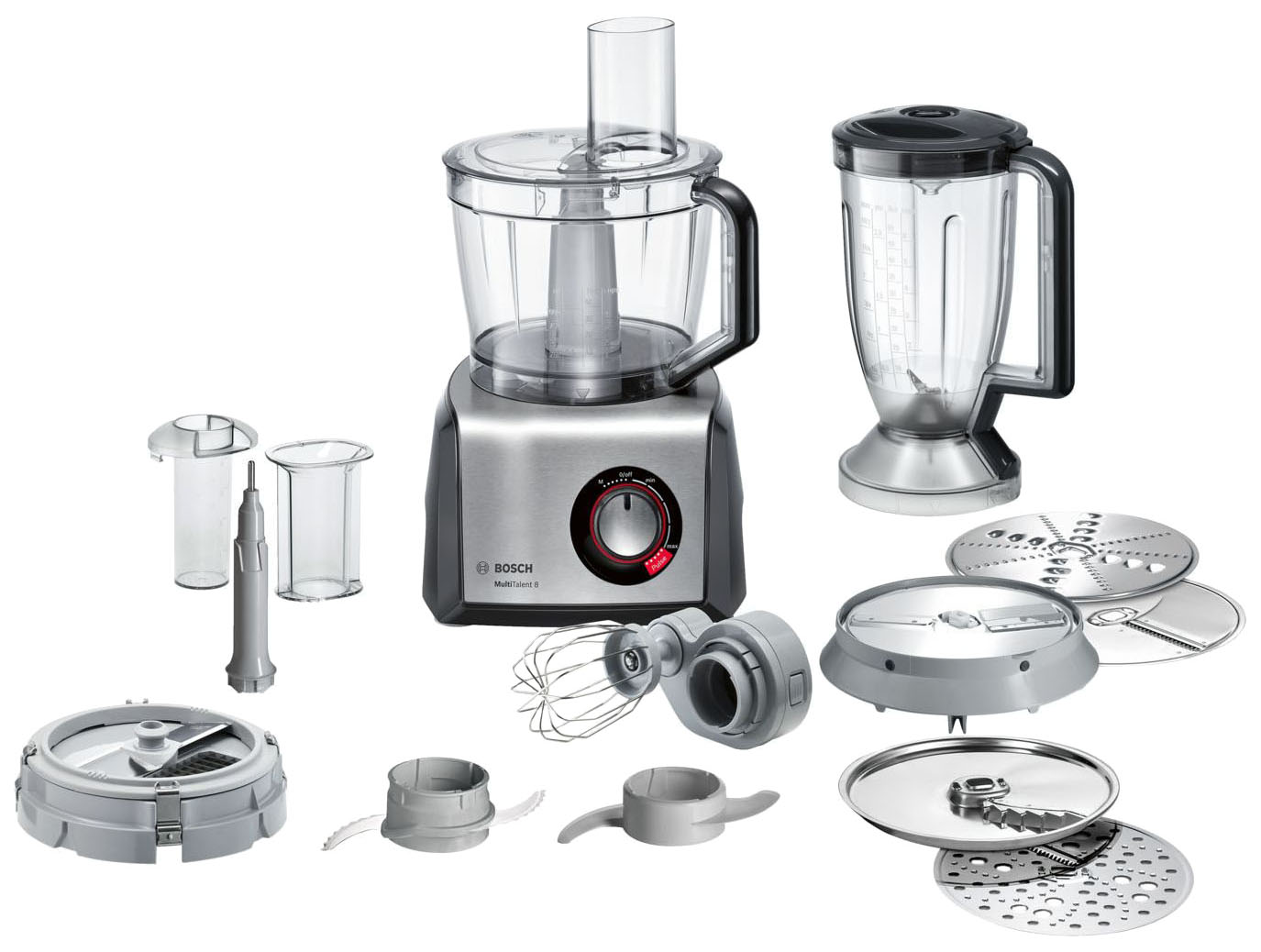 Кухонный комбайн Bosch MC812M865 [1250 Вт, чаша - 3.9 л, блендер, терка, серебристый, серый]