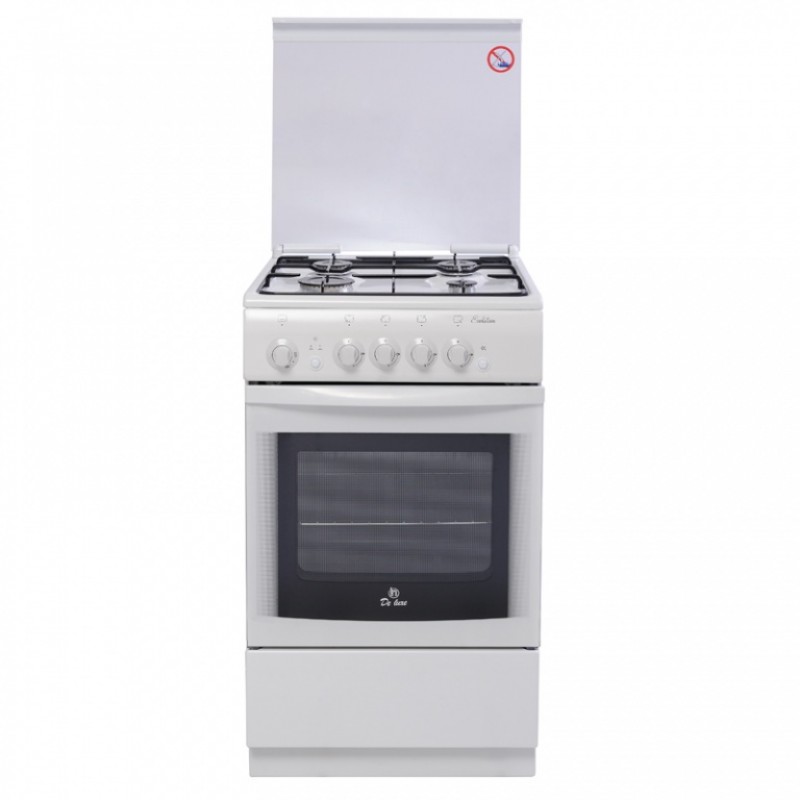 Плита Газовая De Luxe 5040.36г белый реш.сталь