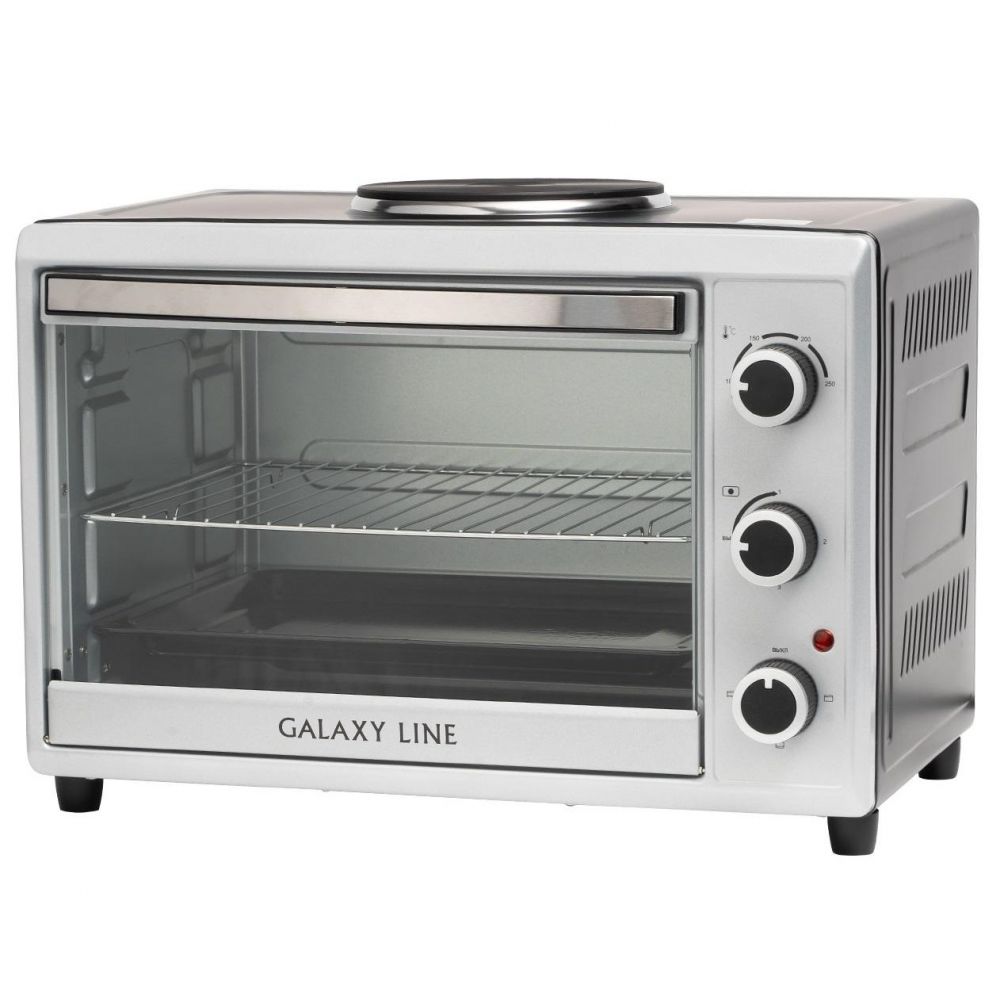 Мини-печь Galaxy LINE GL 2602 с одной конфоркой, объем 38л,  3000 Вт (мощность духовки 2000