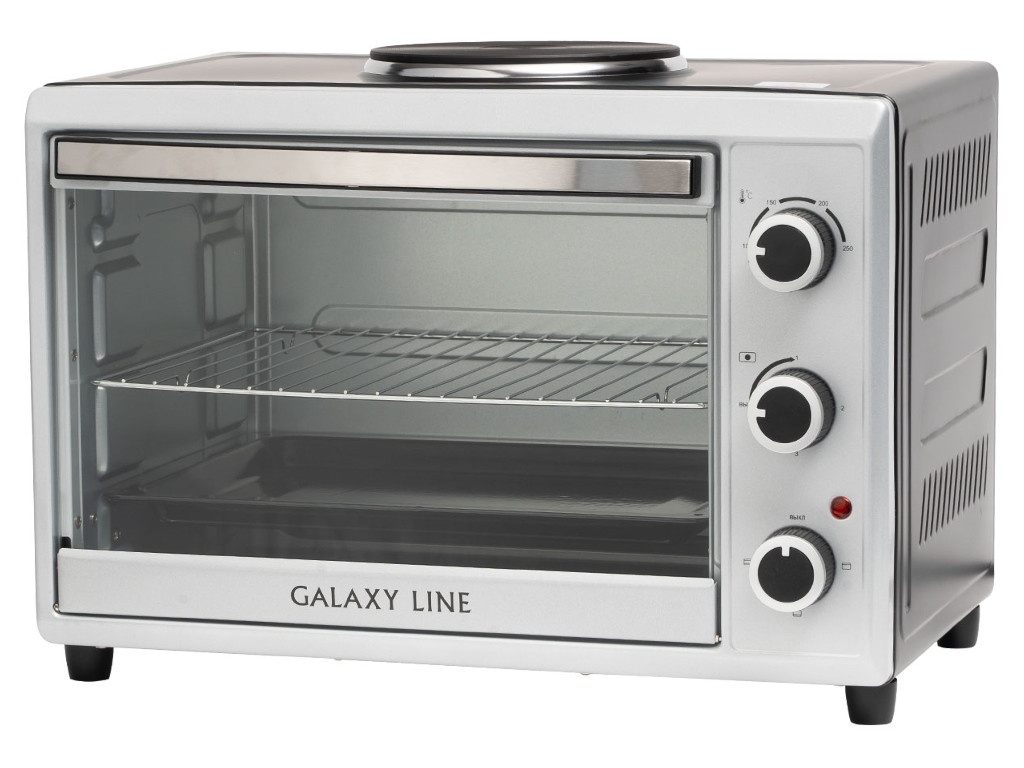Мини-печь Galaxy LINE GL 2602 с одной конфоркой, объем 38л,  3000 Вт (мощность духовки 2000