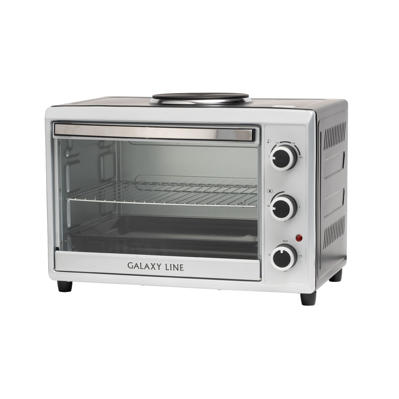 Мини-печь Galaxy LINE GL 2602 с одной конфоркой, объем 38л,  3000 Вт (мощность духовки 2000