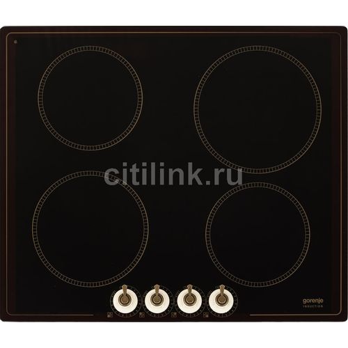 Индукционная варочная поверхность Gorenje IK640CLI [ст-керамика, конф.:4 шт, инд.-4, пов. мех., черный, бежевый]