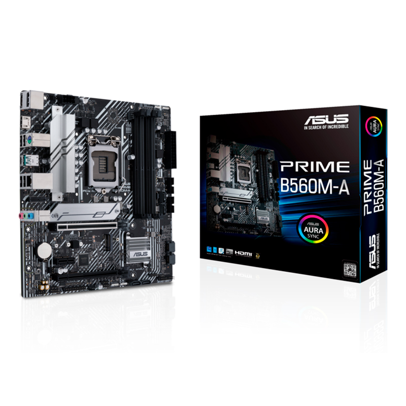 Материнская плата Asus PRIME B560M-A Soc-1200 Intel B560 4xDDR4 mATX AC`97 8ch(7.1) GbLAN RAID+HDMI+DP