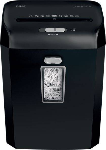 Шредер Rexel Promax QS 12/23 S EU черный (секр.Р-2) ленты 12лист. 23лтр. скрепки скобы пл.карты