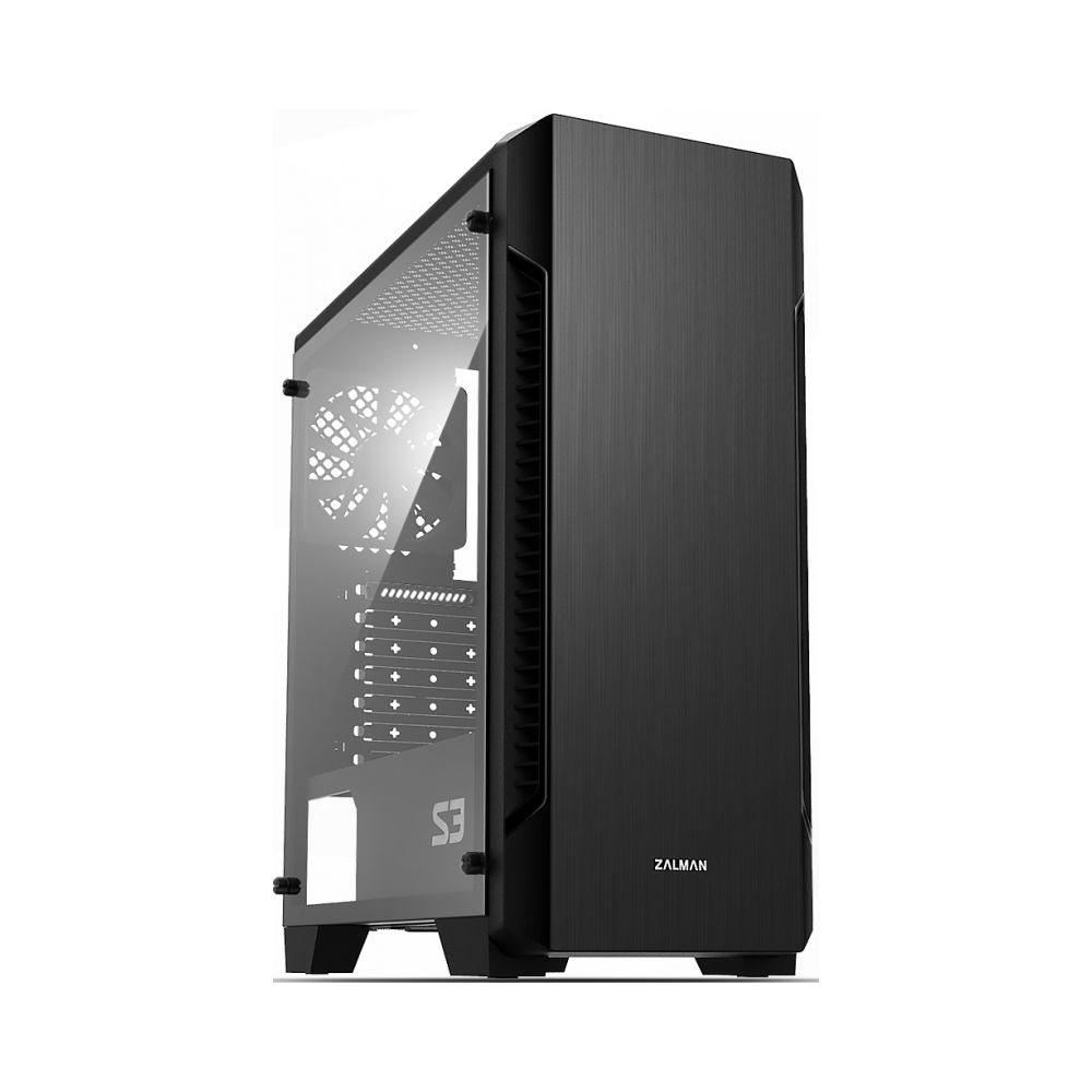 Корпус ZALMAN S3, ATX, BLACK, WINDOW, 2x3.5", 2x2.5", 2xUSB2.0, 1xUSB3.0, REAR 1x120mm
