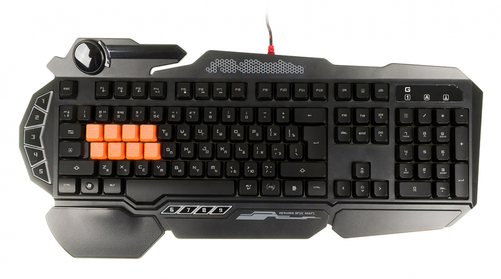 Клавиатура A4Tech Bloody B318 Black USB Multimedia Gamer LED (подставка для запястий)