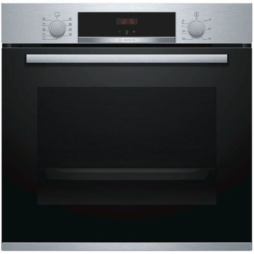 Электрический духовой шкаф Bosch Serie 4 HBA534ES0 [71 л, каталит., гриль, конв., сенсор, утапл. ручки, дисплей, серебристый, черный]