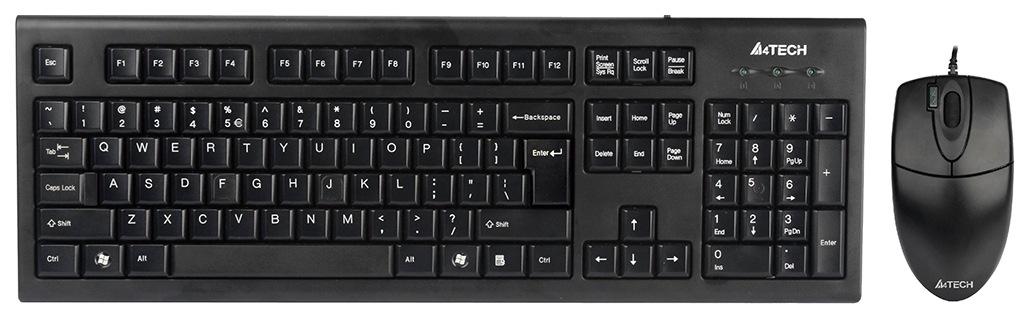 Клавиатура и мышь A4Tech KR-8520D черные, проводные, USB