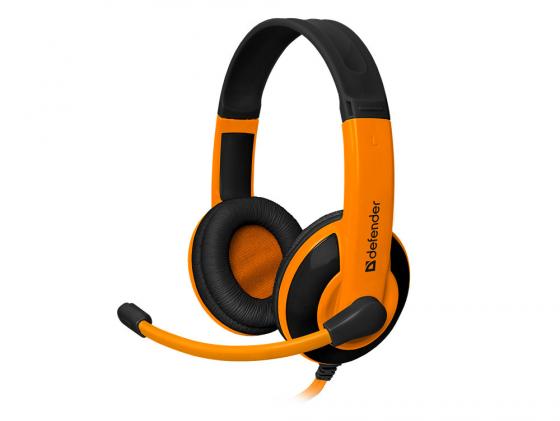 Игровая гарнитура Defender Warhead G-120 черный + оранжевый, кабель 2 м