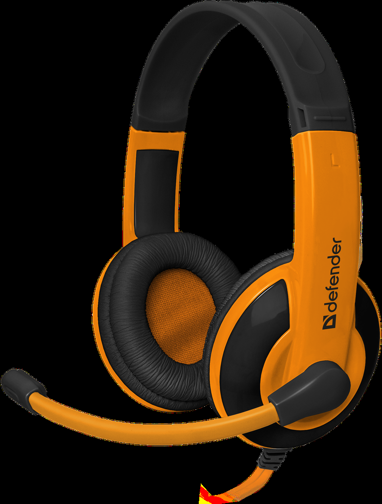 Игровая гарнитура Defender Warhead G-120 черный + оранжевый, кабель 2 м