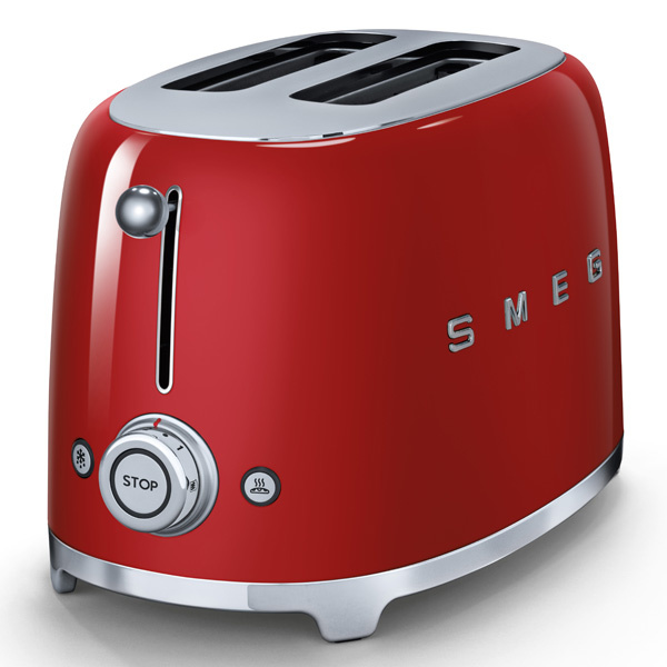 Тостер Smeg TSF01RDEU на 2 ломтика, красный