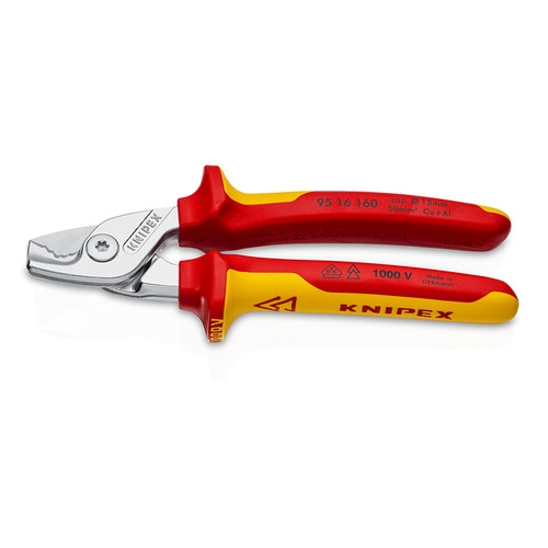 Кабелерез Knipex StepCut ступенчатый рез, кабель д. 15 мм, 50 кв.мм, L-160 мм, 1000V KN-9516160