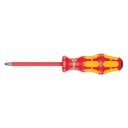 Отвёртка диэлектрическая Wera, VDE, PZ 2х100 мм, WE-006164