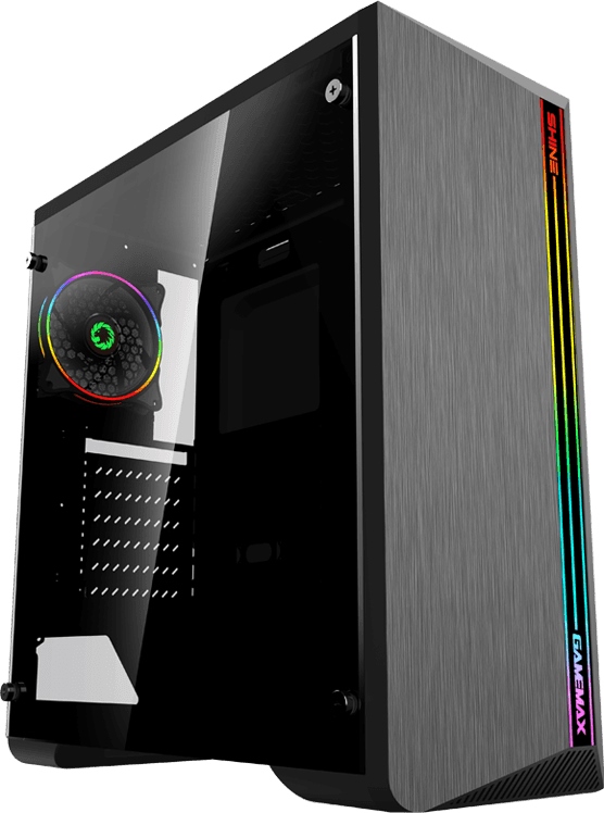 Корпус Mid-Tower GameMax SHINE черный [закаленное стекло, 1 x 120 мм, 0.6 мм] [MFG.G517]