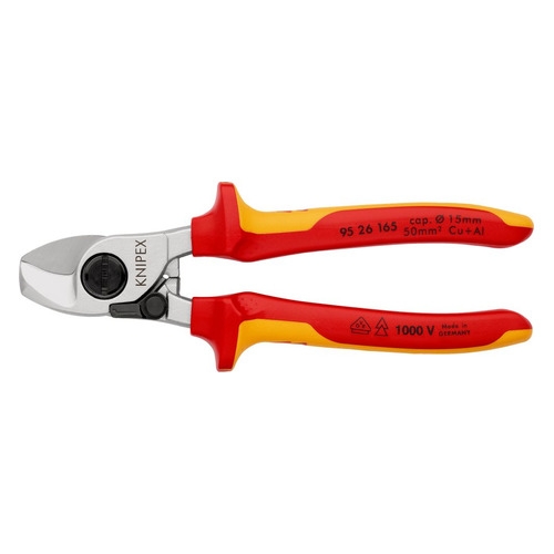 Кабелерез Knipex VDE, пружина, рез: кабель 15 мм, 50 мм, AWG 10, L-165 мм KN-9526165SB