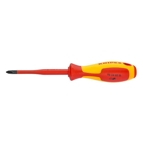 Крестовая отвертка Knipex PH2 тонкая, VDE, длина лез 100 мм, L-212 мм KN-982402SL